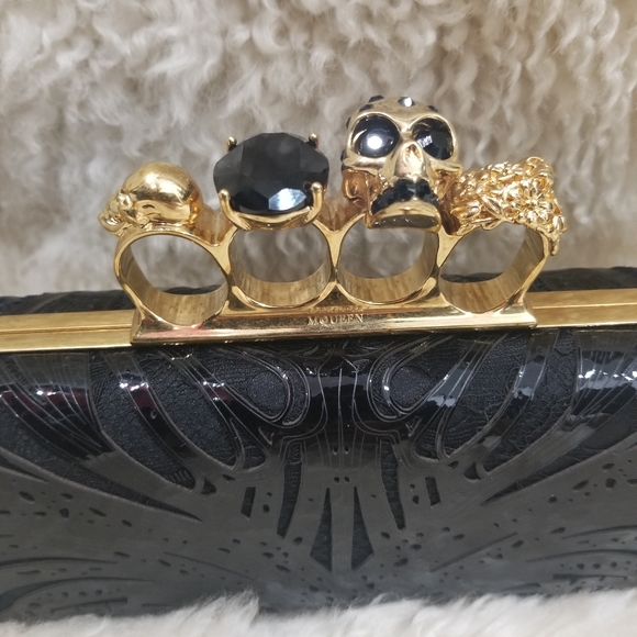 McQueen Knuckle Box Chiffon Clutch - Picture 5 of 9